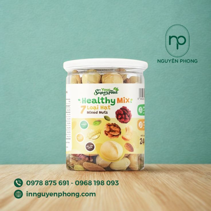 Mẫu in tem dán hạt óc chó